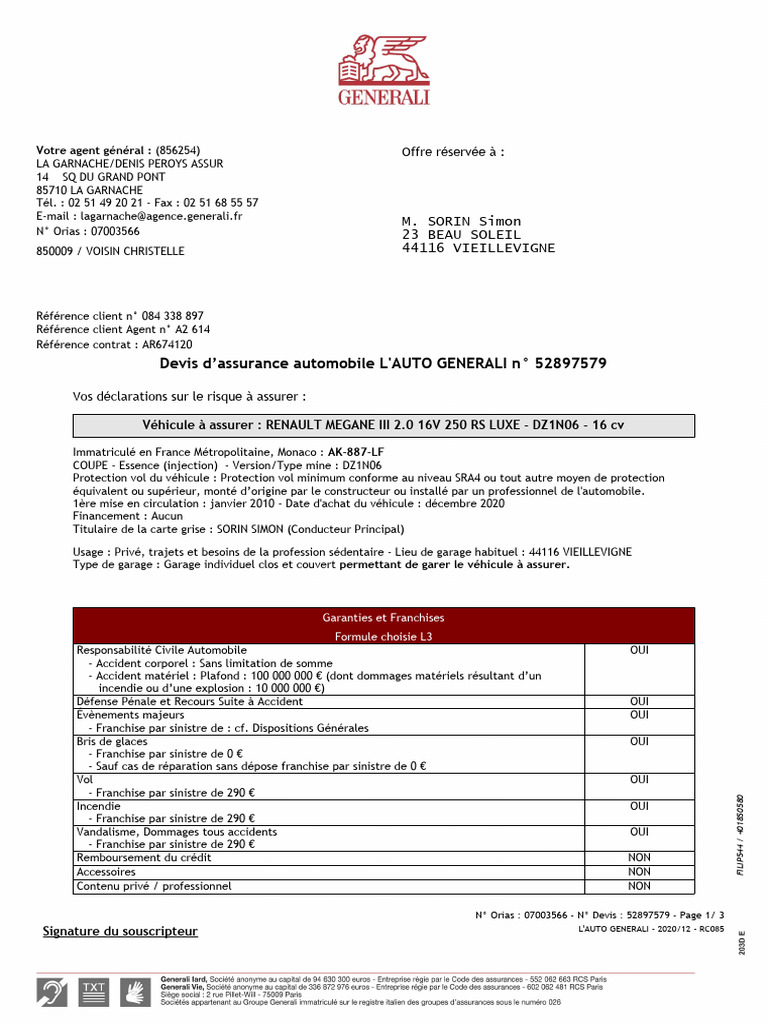 assurance devis
